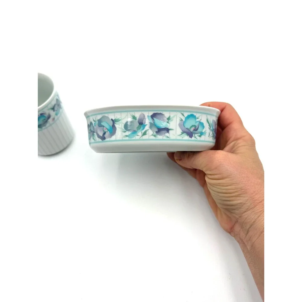 Vintage Sabrina by Andre Richard Co Soap Dish and Cup Set, 80s Decor